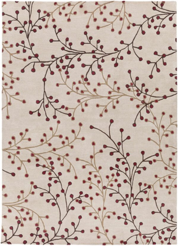 Elsu Beige&Burgandy Wool Rug - Image 14