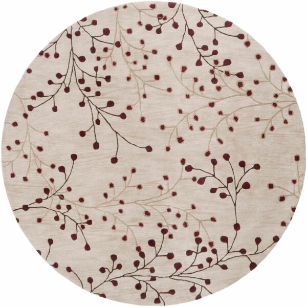 Elsu Beige&Burgandy Wool Rug - Image 20
