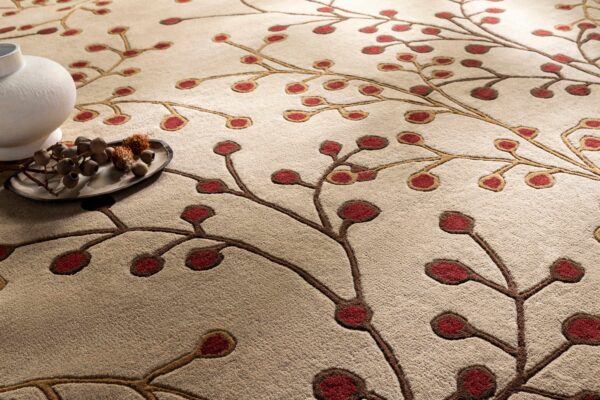 Elsu Beige&Burgandy Wool Rug - Image 4
