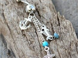 316L Stainless Steel Nautical Beach Charms Dangle Navel Ring