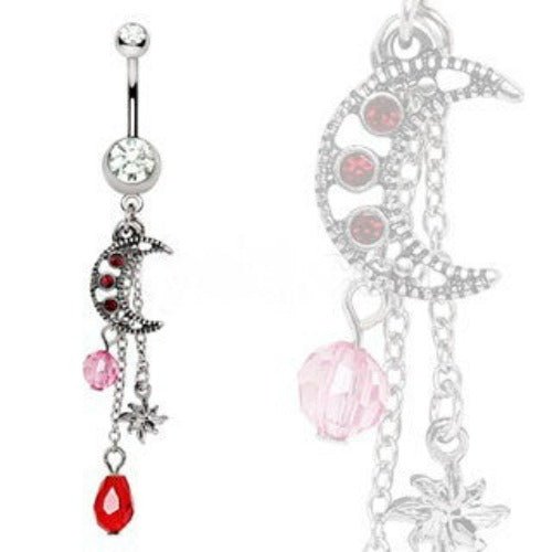 Sun & Moon Dangle Navel Ring - Image 2