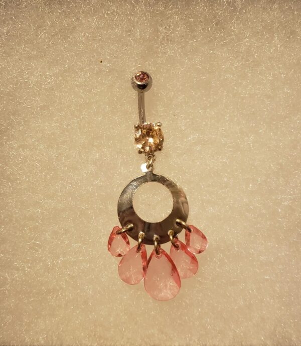 Multi-Crystal Oval Navel Dangle - Image 2