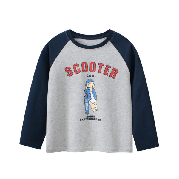 Baby Kids Boys Cartoon And Letters Printing Crew Neck Long Sleeves Pullover - Image 11