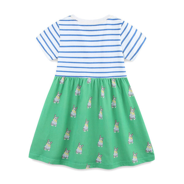 Summer Pure Cotton Cartoon Puppy Pattern Short Sleeves Dress for Stylish Girls - Image 2