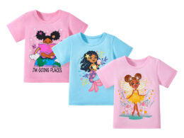 Kids’ Mermaid Cartoon Pattern Short Sleeves T-shirt in European and American Style for Summer