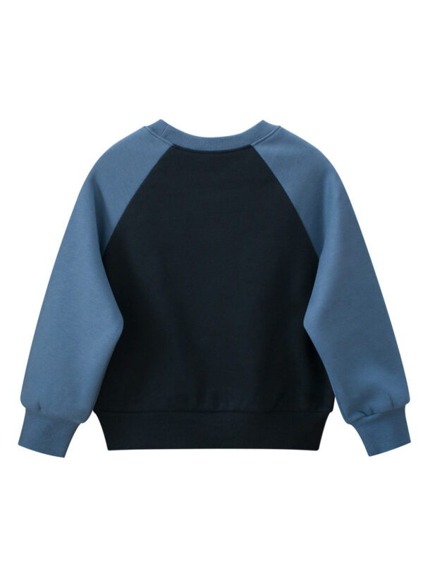 Autumn Baby Kids Boys Letters Pattern Color Patchwork Long Sleeves Crew Neck Top Pullover - Image 2