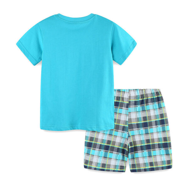 Summer Baby Kids Animals Cartoon Pattern T-shirt and Shorts Clothing Set for Boys - Image 2