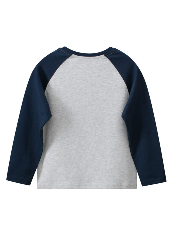 Baby Kids Boys Cartoon And Letters Printing Crew Neck Long Sleeves Pullover - Image 3