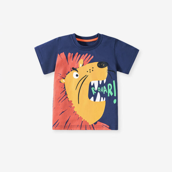 Summer Baby Kids Cartoon Pattern T-shirt and Shorts Clothing Set for Boys - Image 2