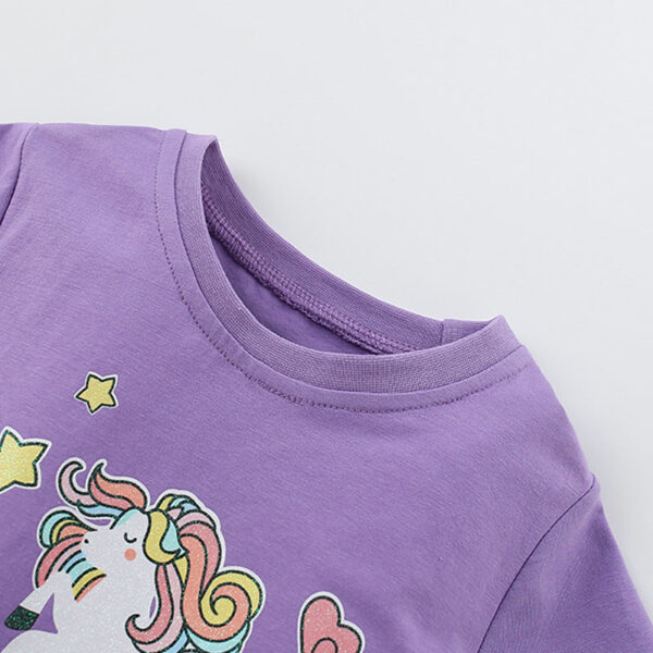 Summer Arrival Horse Cartoon Pattern Short Sleeves Tulle Design Cute Dress for Stylish Girls - Image 2