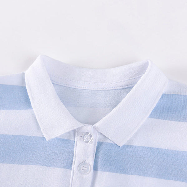 Autumn Arrival Cartoon Animals and Striped Pattern Long Sleeves Turn-down Collar Dress for Stylish Girls - Image 2