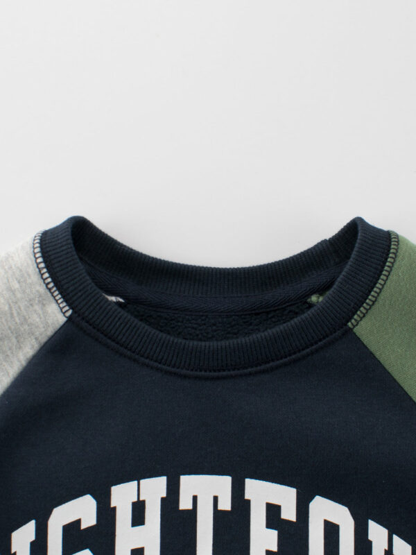 Arrival Kids Letters Printed Pattern Crew Neck Long Sleeves Warm Cozy Pullover - Image 3
