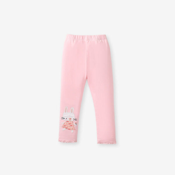 Arrival Spring And Autumn Girls Casual Appliqué Embroidery Rabbits Pattern Long Sleeves Top T-Shirt And Pants Clothing Set - Image 3
