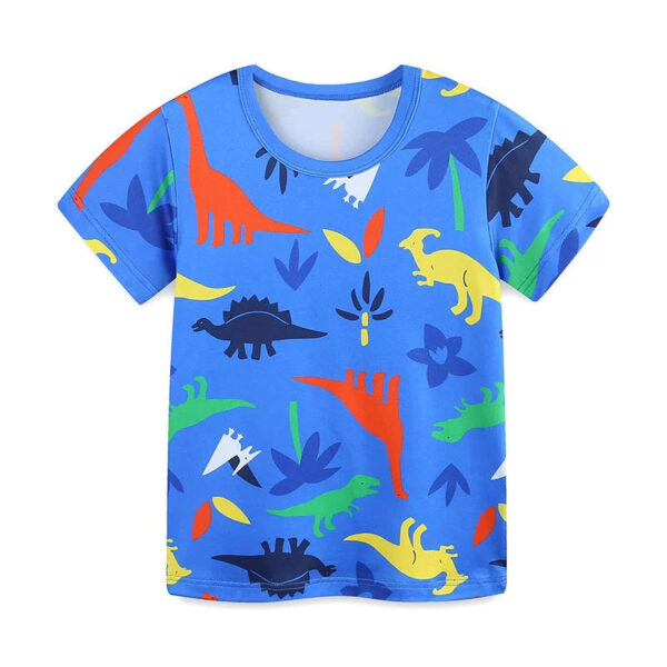 Summer Baby Kids Colorful Dinosaurs Pattern T-shirt and Shorts Casual Clothing Set for Boys - Image 3