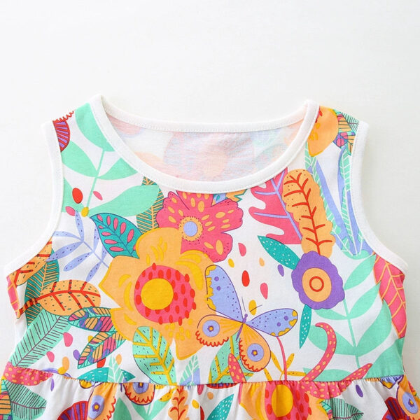 Summer Hot Selling Colorful Floral Pattern Sleeveless Dress for Stylish Girls - Image 3