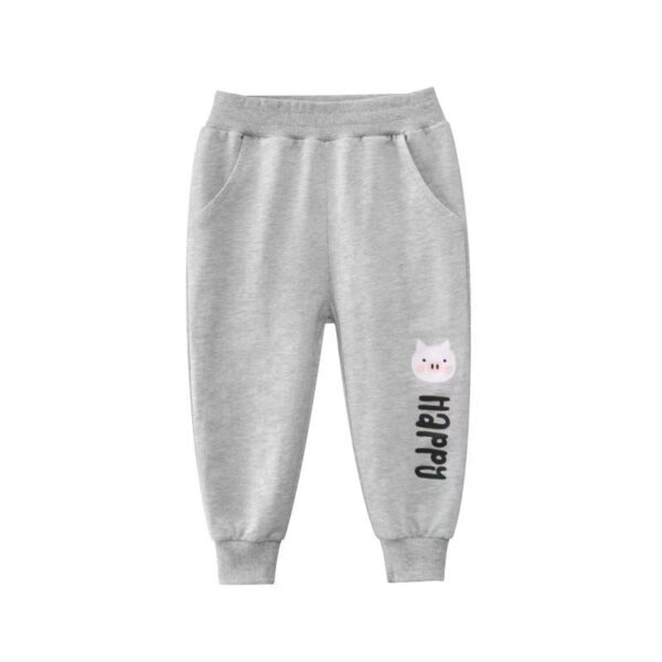 Baby Girl Cartoon Animal Graphic Solid Color Elastic Trousers - Image 18