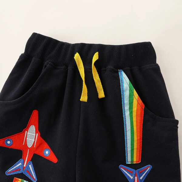 Summer Arrival Baby Kids Boys Cotton Casual Style Cartoon Planes Embroidered Pattern Shorts - Image 3