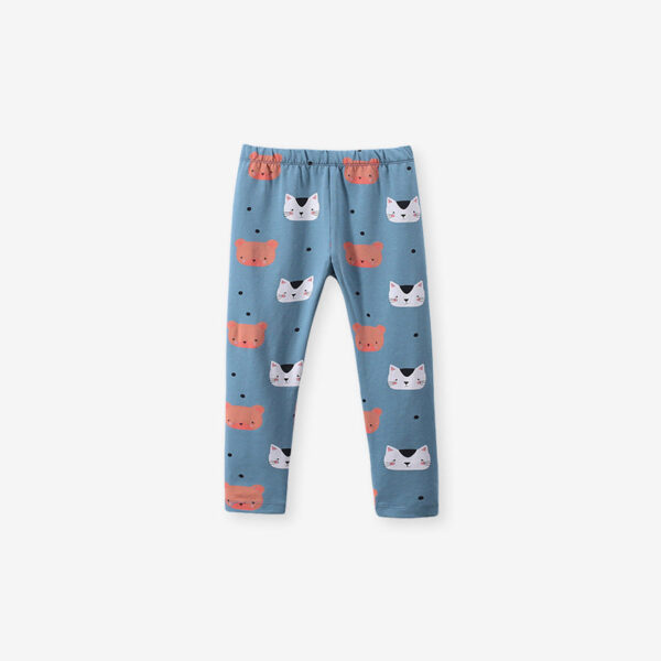 Baby Girl Cat Pattern Design Pullover With Long Leggings Sets - Image 3