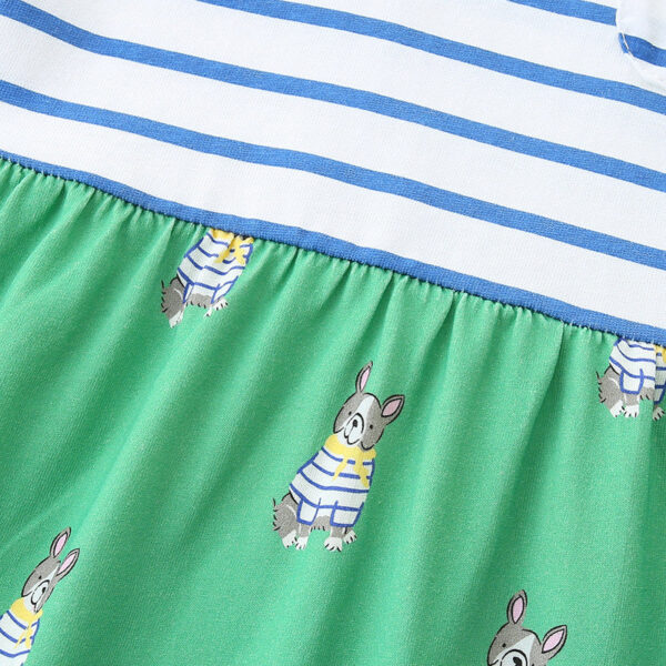 Summer Pure Cotton Cartoon Puppy Pattern Short Sleeves Dress for Stylish Girls - Image 3