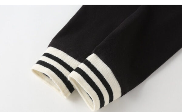 Girls Letters Printing Patchwork Design Hoodie Striped Pants Sets - Image 3