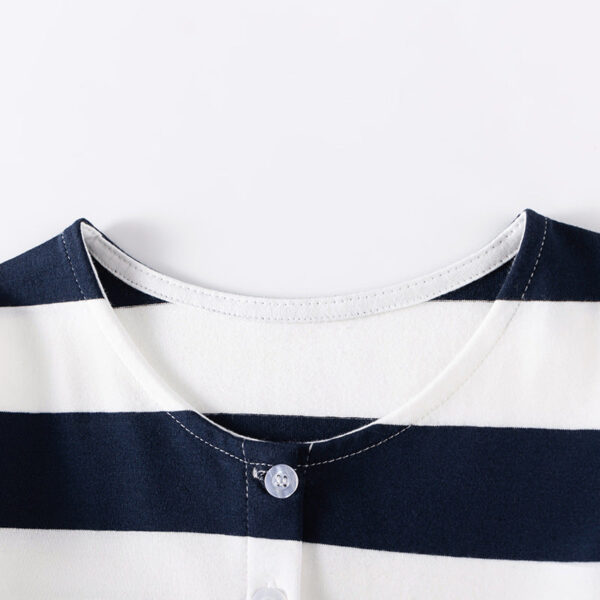 Autumn and Spring Arrival Teddy and Striped Pattern Long Sleeves Dress for Stylish Girls - Image 3