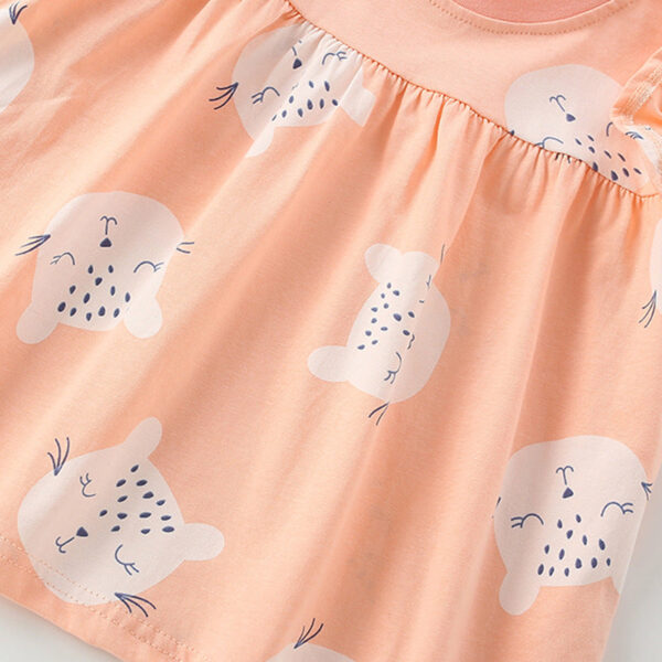 Summer Baby Kids Cartoon Leopards Pattern Top and Pink Shorts Clothing Set for Girls - Image 3