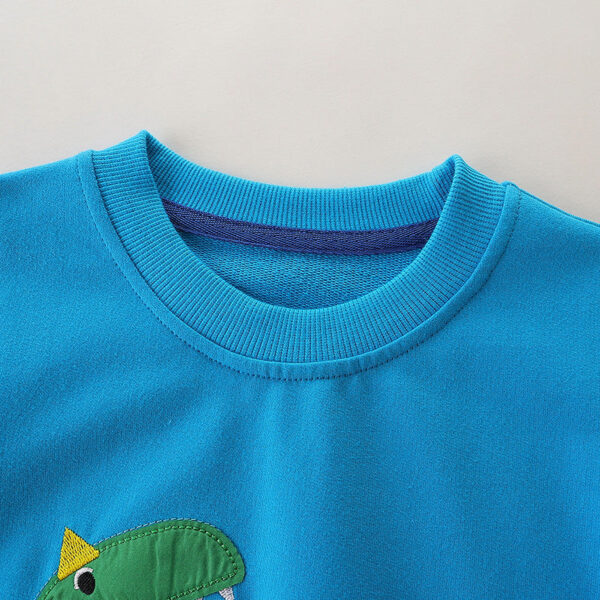 Baby Boy Cartoon Dinosaur & Slogan Pattern Pullover Hoodies - Image 3