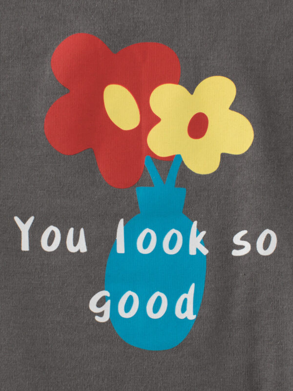 Autumn Arrival Kids Girls Flowers Cartoon and Letters Print Crew Neck Long Sleeves Pullover Sweatshirt - Image 3