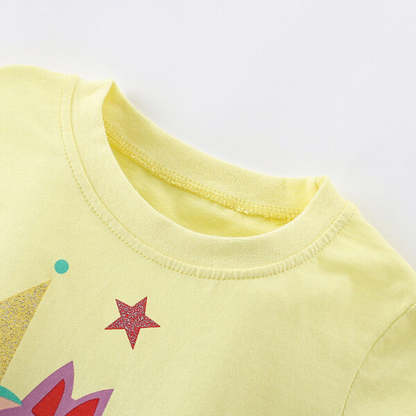 Summer Arrival Girls’ Horse Cartoon Pattern T-shirt in European and American Style - Image 2