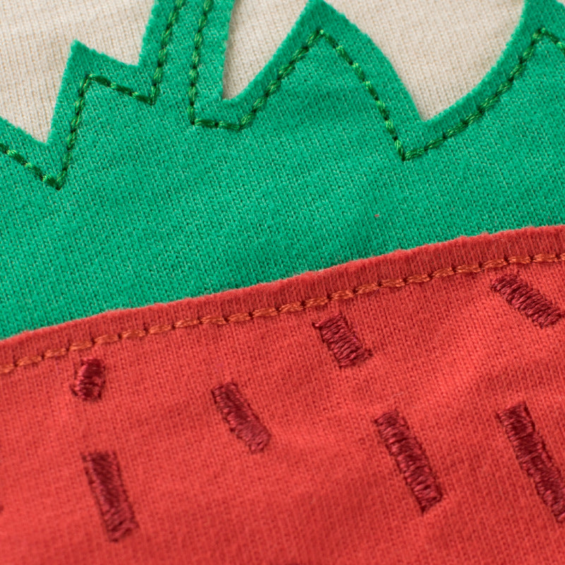 Baby Girl Strawberry Print Pattern Soft Cotton Crewneck Shirt - Image 3