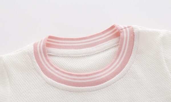 Baby Girl 1pcs Logo Graphic Graphic Side & Neck Striped Design Ruffle Hem Baseball Dress - Image 3