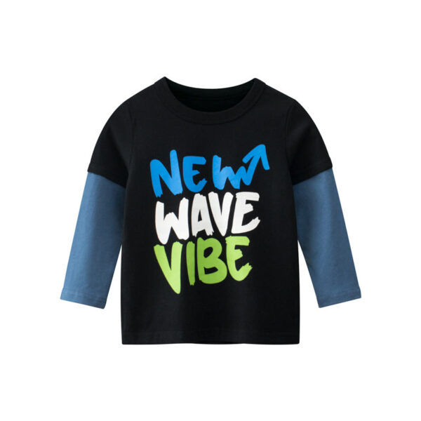 Baby Boy Colorful Slogan Print False Design Long-Sleeved Shirt - Image 6