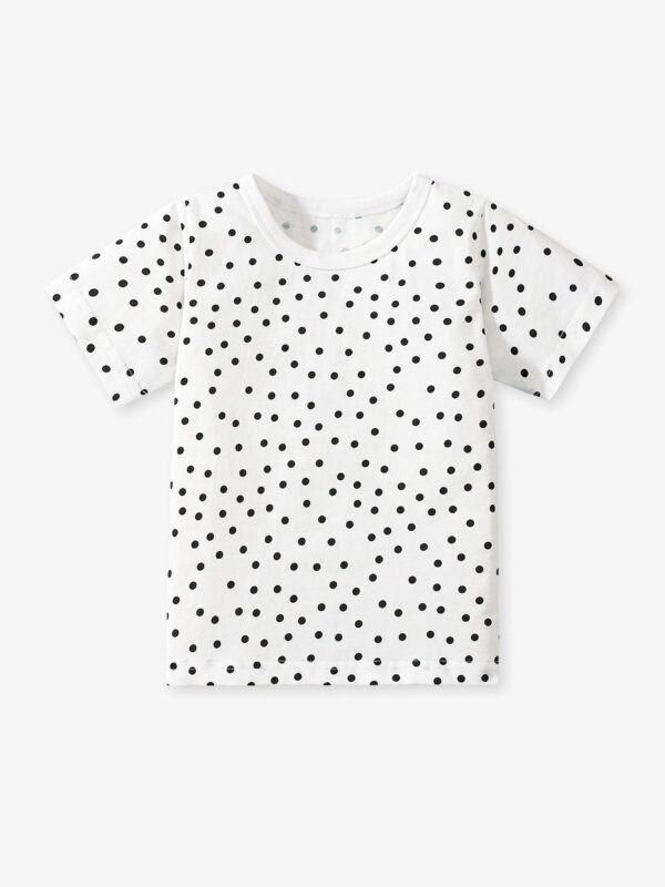 Girls’ Dots Cartoon Pattern Short Sleeves T-shirt in European and American Style for Summer - Image 3