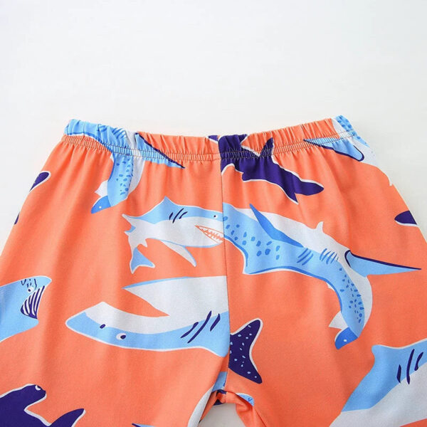 Summer Baby Kids Cartoon Whales Pattern T-shirt and Shorts Casual Clothing Set for Boys - Image 4