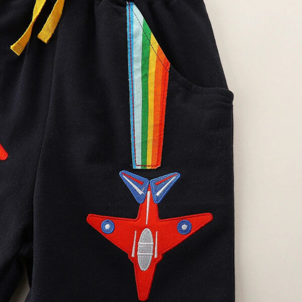 Summer Arrival Baby Kids Boys Cotton Casual Style Cartoon Planes Embroidered Pattern Shorts - Image 4