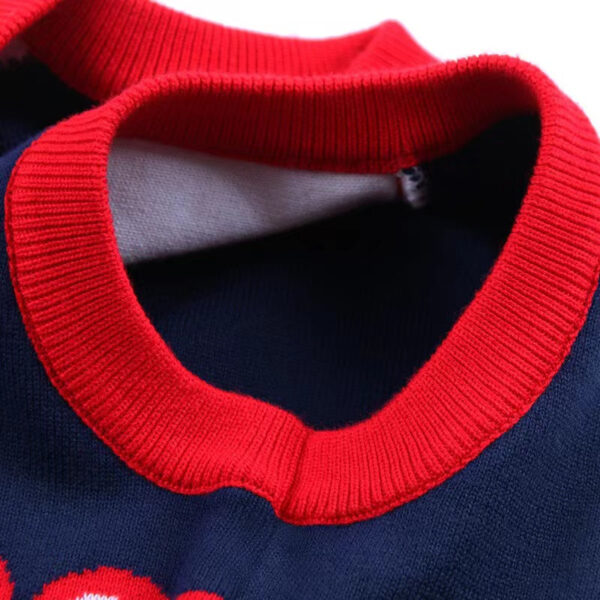 Baby Boy Cartoon Graphic Contrast Design V-Neck Sleeveless Knitted Vest Sweater - Image 4