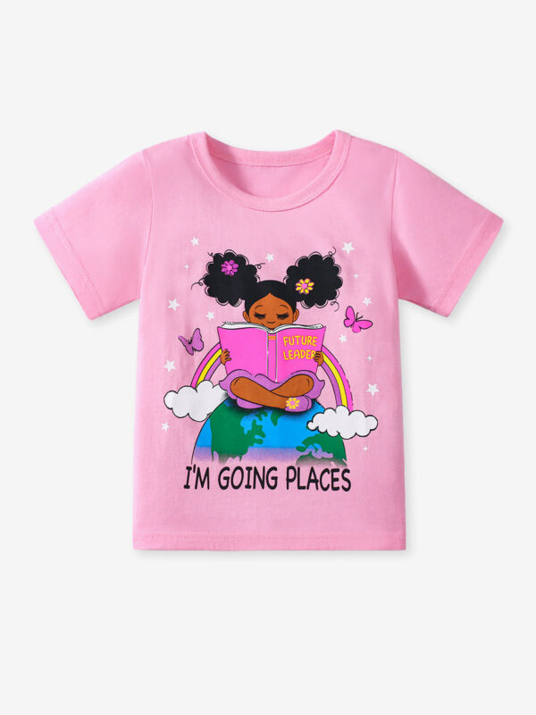 Kids’ Mermaid Cartoon Pattern Short Sleeves T-shirt in European and American Style for Summer - Image 4
