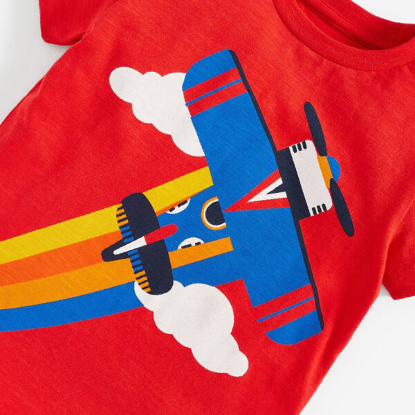 Baby Boy Cartoon Graphic Red Fashion Cotton T Shirt - Image 4