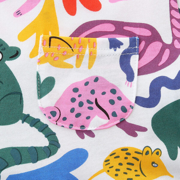 Summer Pure Cotton Cute Various Cartoon Animals Pattern Sleeveless Dress for Stylish Girls - Image 4