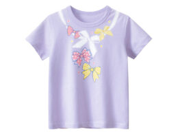 Baby Girl Solid Color Bow Tie Pattern Short Sleeve Tee