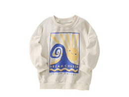 Autumn and Spring Arrival Cartoon and Letters Pattern Long Sleeves Pullover for Stylish Kids