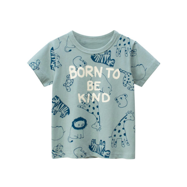 Baby Boy Animal Print O-Neck Short-Sleeved Lovely T-Shirt - Image 6