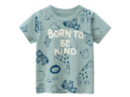 Baby Boy Animal Print O-Neck Short-Sleeved Lovely T-Shirt