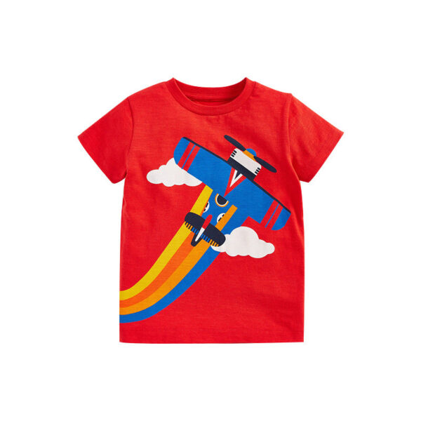 Baby Boy Cartoon Graphic Red Fashion Cotton T Shirt - Image 5