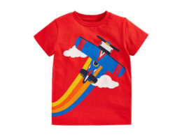 Baby Boy Cartoon Graphic Red Fashion Cotton T Shirt