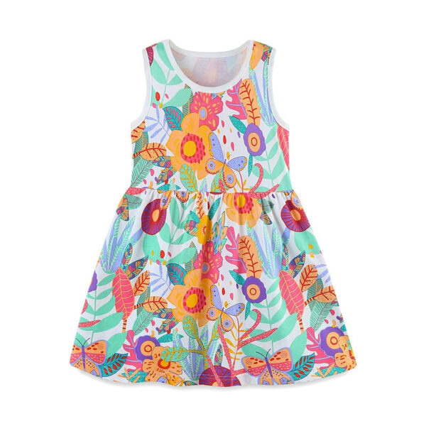 Summer Hot Selling Colorful Floral Pattern Sleeveless Dress for Stylish Girls - Image 5