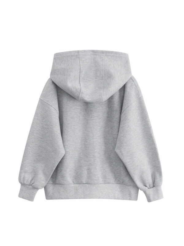 Spring European and American Style Kids’ Outerwear: Letters Print Long Sleeves Zip-up Hooded Coat for Children - Image 2
