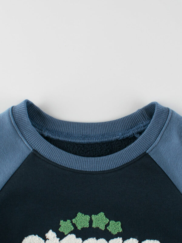 Autumn Baby Kids Boys Letters Pattern Color Patchwork Long Sleeves Crew Neck Top Pullover - Image 5