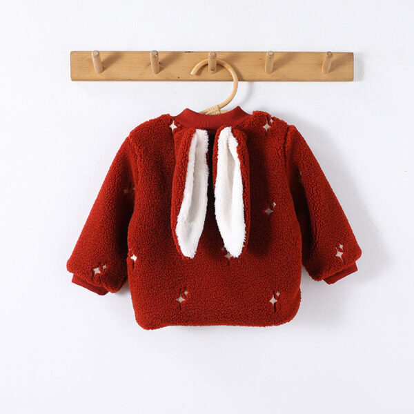 Autumn and Winter Arrival Unisex Baby’s Warm Fleece-lined Starlight Pattern Rompers - Image 5