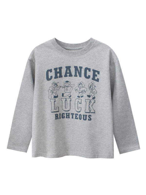 Autumn Arrival Kids Boys Letters and Cartoon Print Crew Neck Long Sleeves Shirt - Image 7